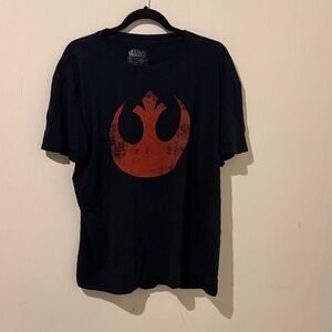 Star Wars Navy Tee with Orange Rebel Emblem Size Xlarge
